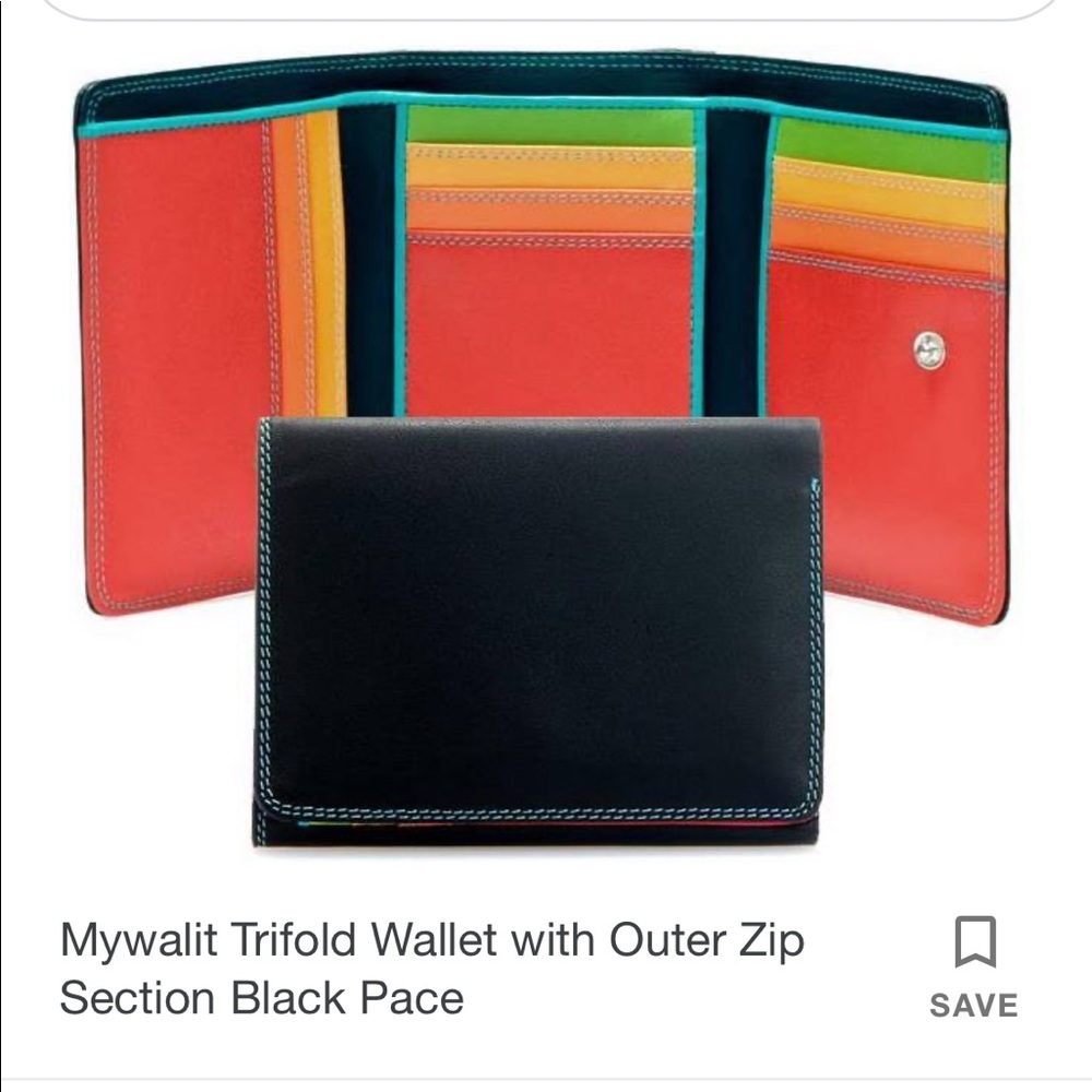 Mywalit Trifold Wallet with Outer Zip (NWOT)